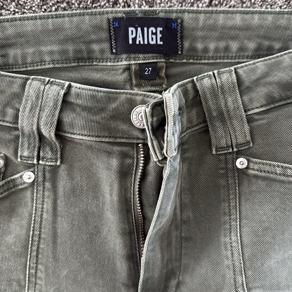 Paige Cindy Ankle Straight Pants Jeans Size 27 Vintage Emerald Moss